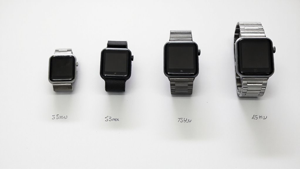 porównanie rozmiarów Apple Watch