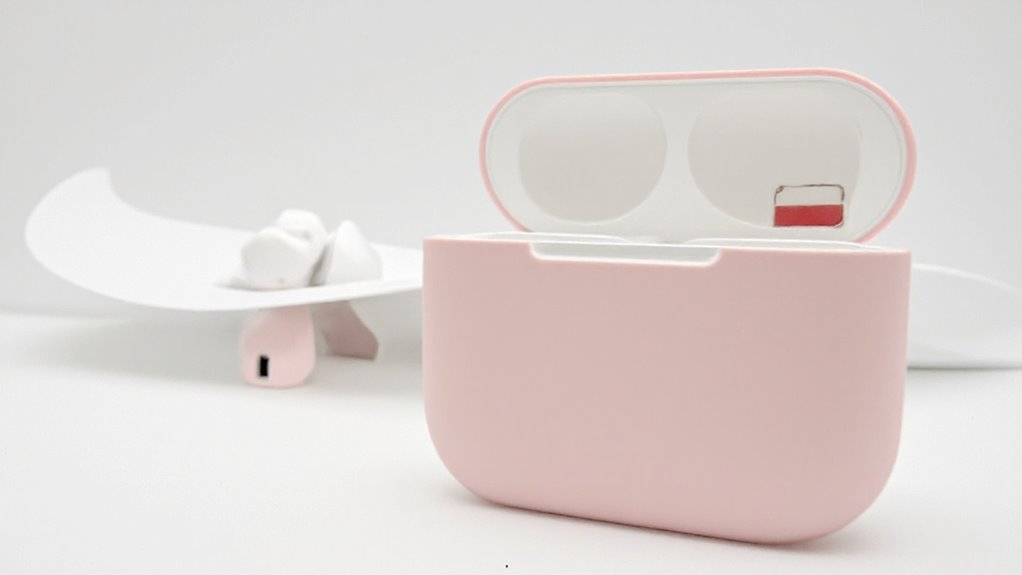 różowe AirPods z funkcjami