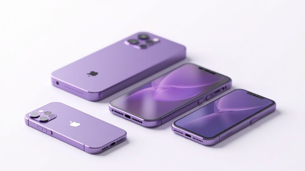 fioletowe opcje kolorów iPhone'a