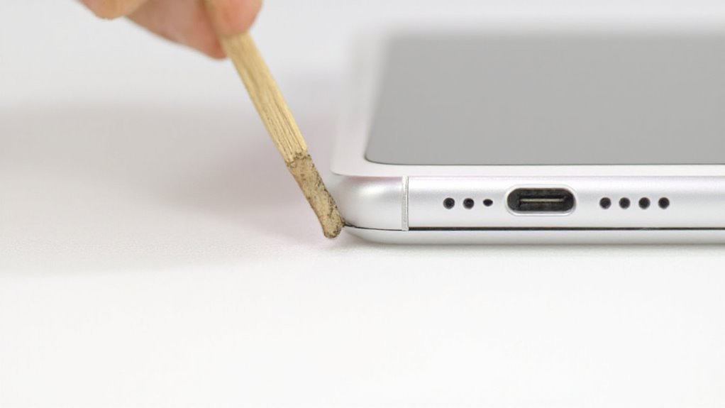 bezpieczne czyszczenie portu ładowania telefonu