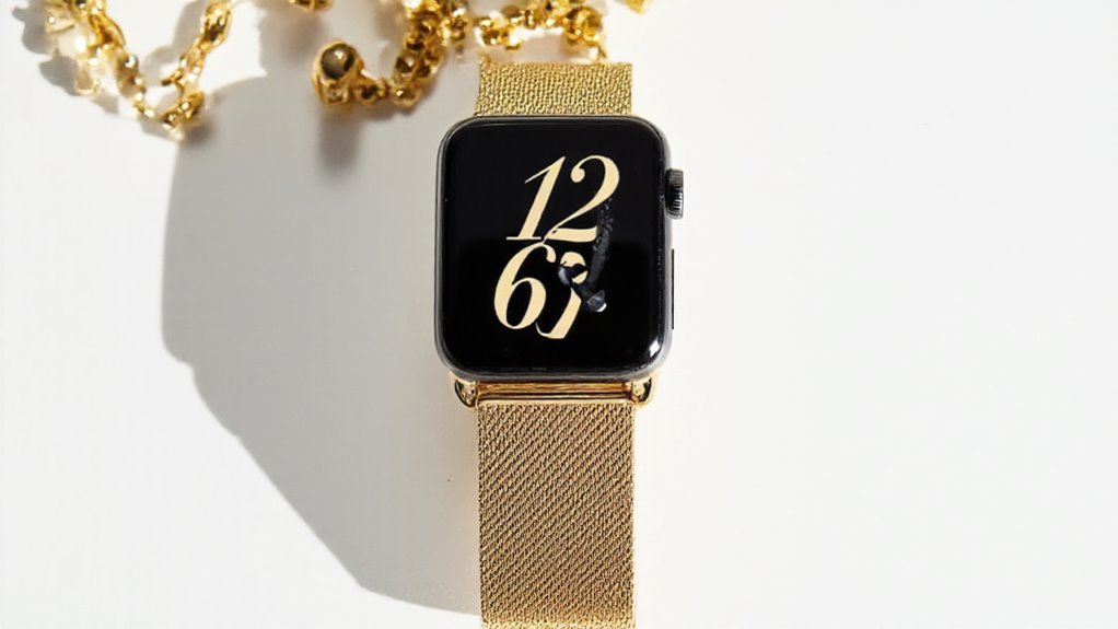 stylowe złote paski do Apple Watch