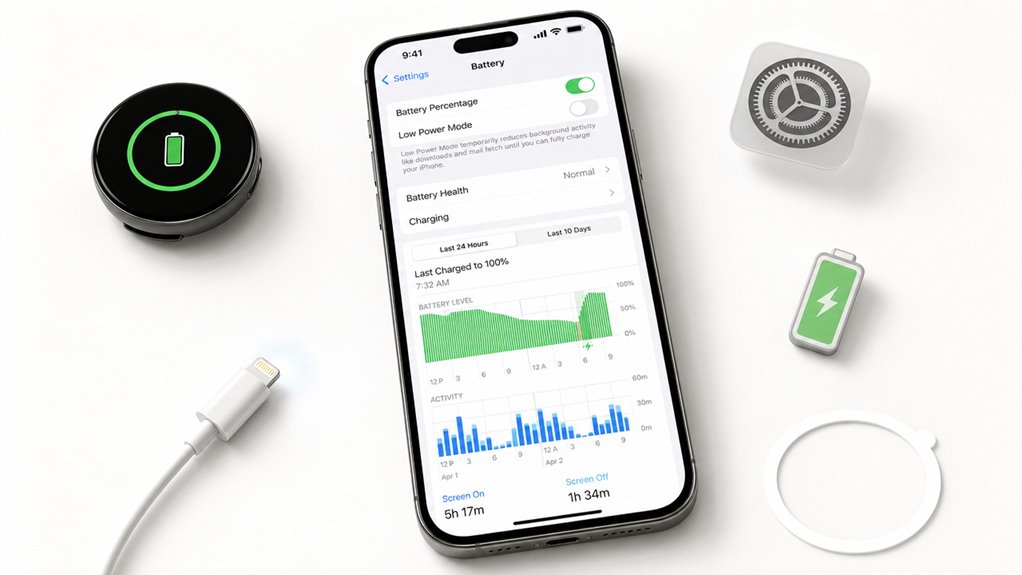 sprawdź stan baterii Apple Watch kroki
