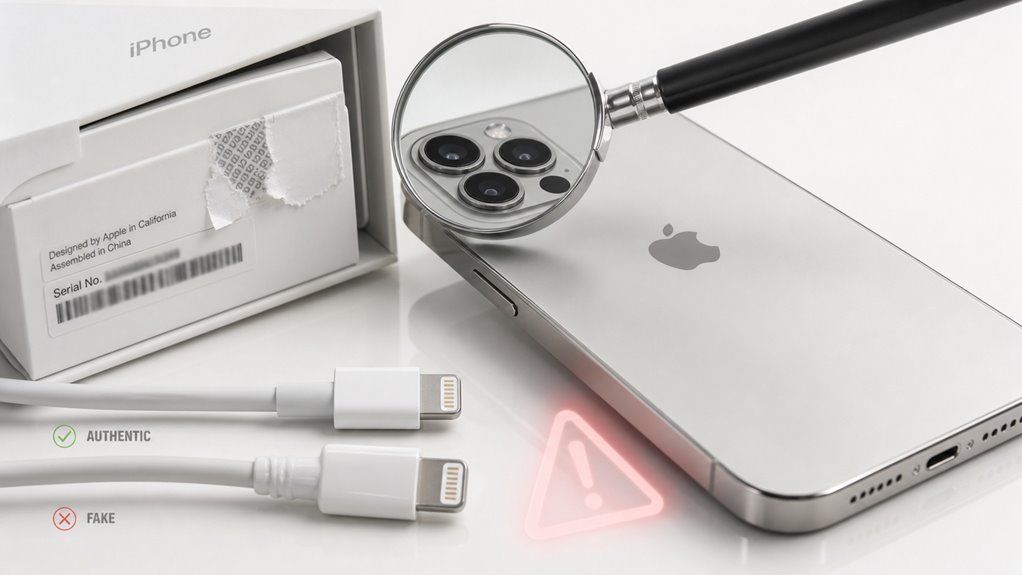 czerwone flagi przy zakupie podrobionych produktów Apple